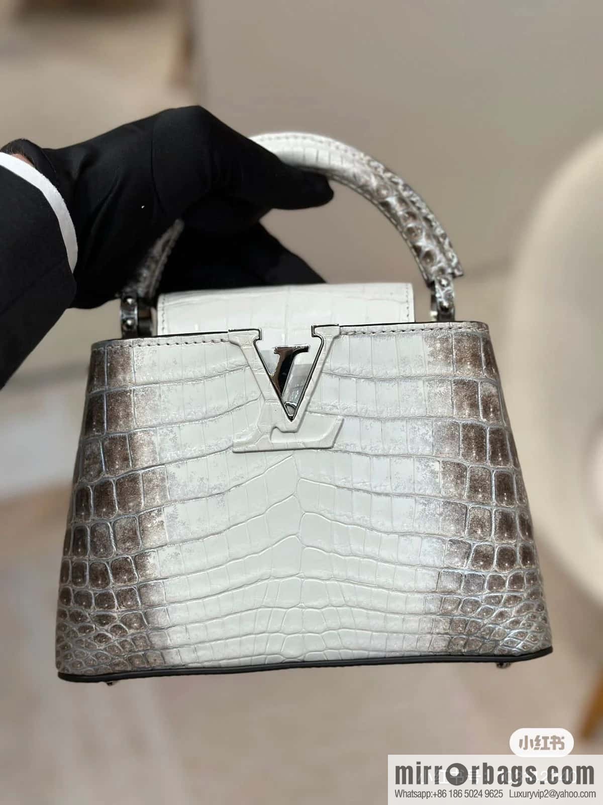 [Original order boutique] M48865 Himalayan, crocodile pattern full leather cap that English series Capucines BB handbag