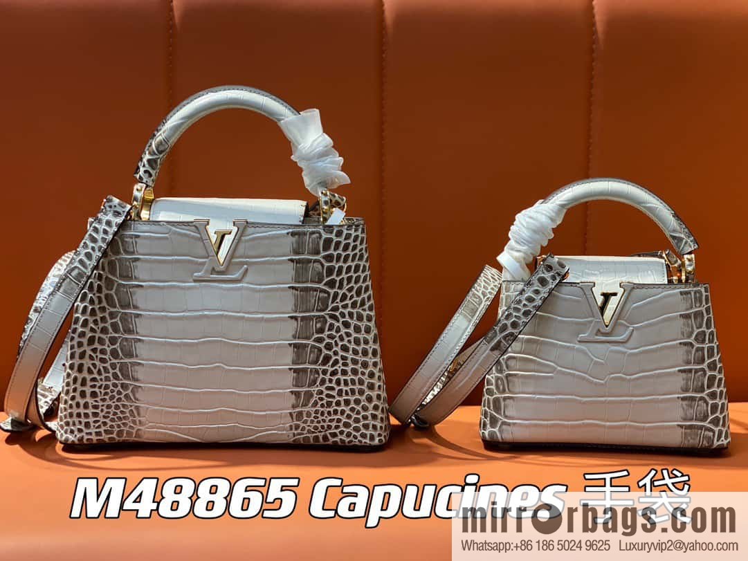 [Original order boutique] M48865 Himalayan, crocodile pattern full leather cap that English series Capucines mini handbag