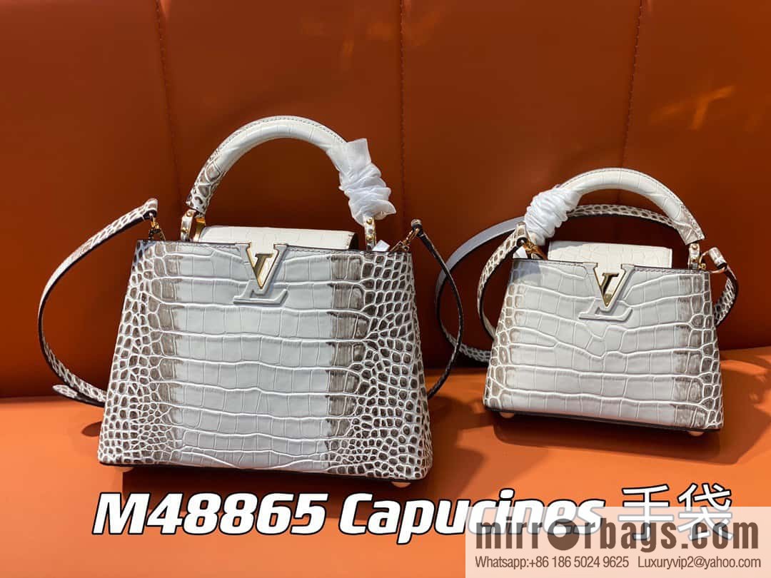 [Original order boutique] M48865 Himalayan, crocodile pattern full leather cap that English series Capucines mini handbag