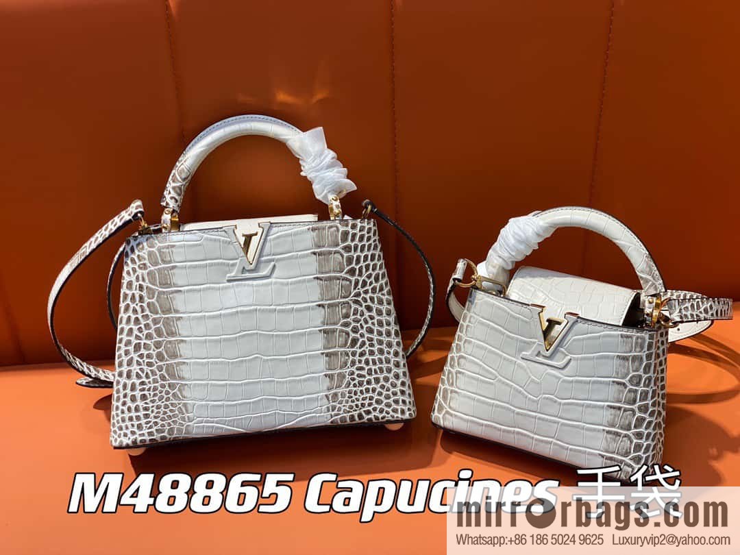 [Original order boutique] M48865 Himalayan, crocodile pattern full leather cap that English series Capucines mini handbag