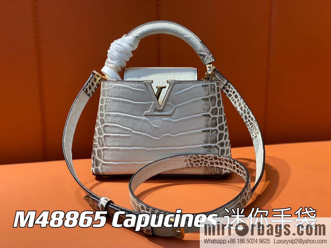 [Original order boutique] M48865 Himalayan, crocodile pattern full leather cap that English series Capucines mini handbag