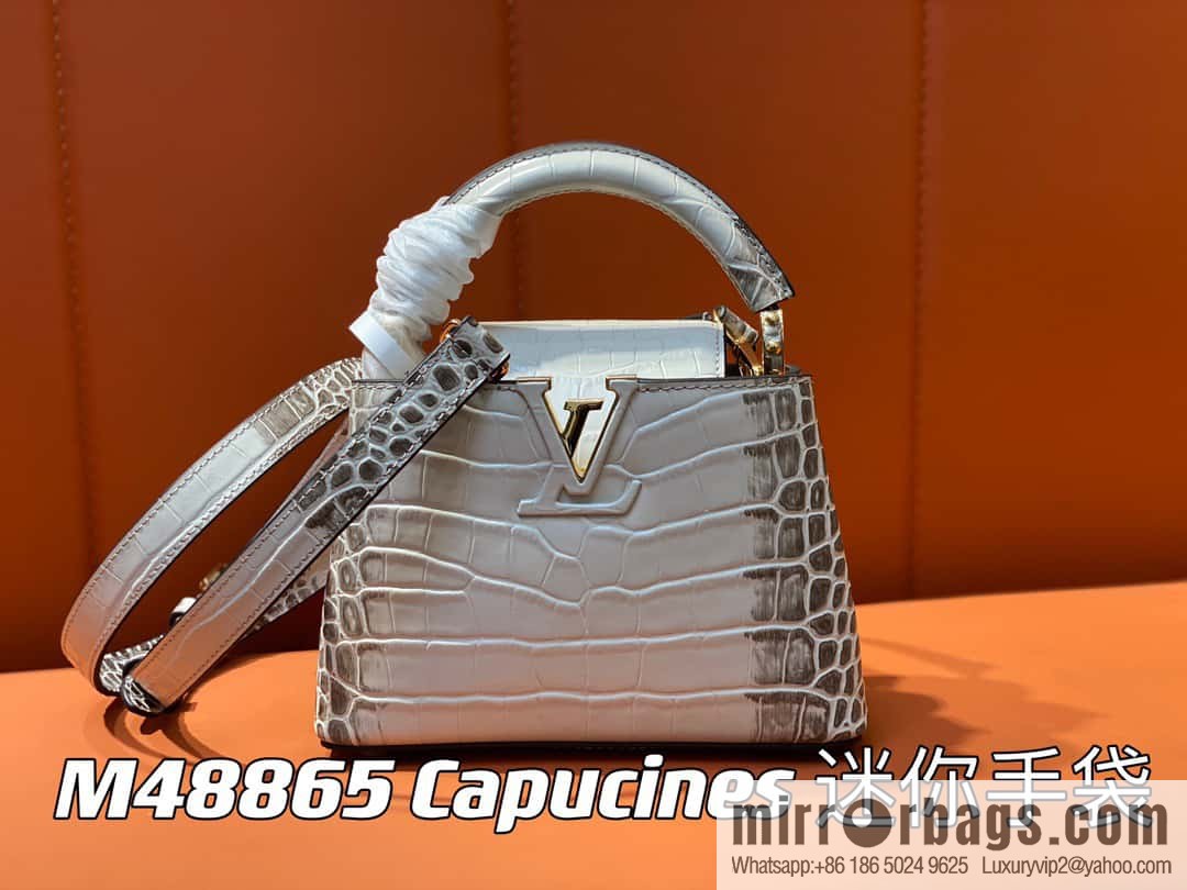 [Original order boutique] M48865 Himalayan, crocodile pattern full leather cap that English series Capucines mini handbag