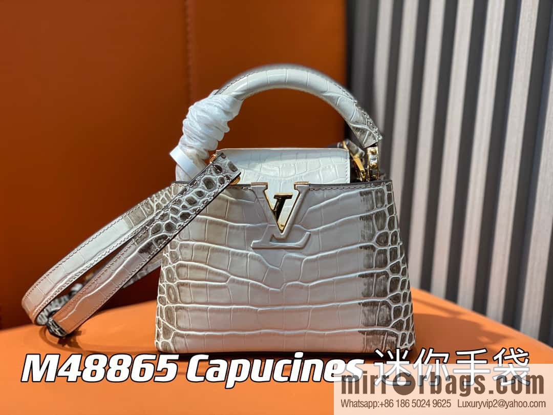 [Original order boutique] M48865 Himalayan, crocodile pattern full leather cap that English series Capucines mini handbag