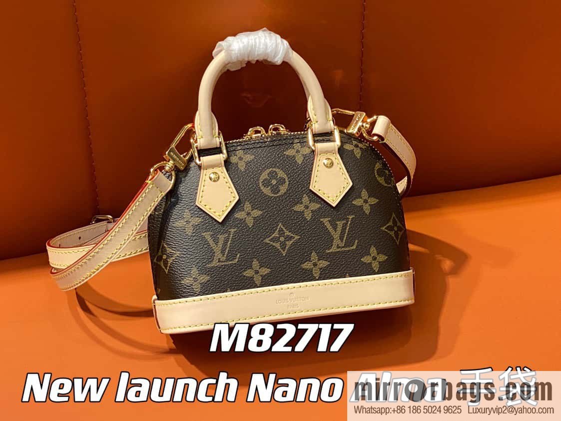 [Original single boutique] M82717 monogram mini shell bag series New launch Nano Alma handbag