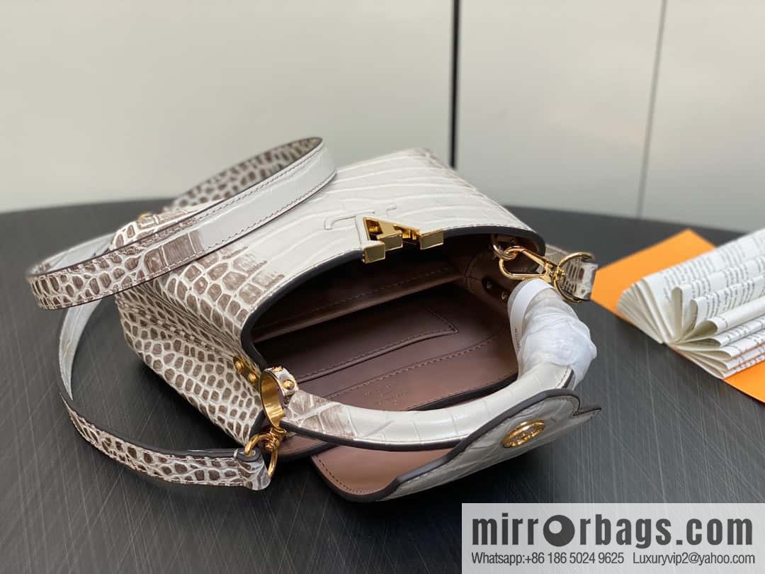 [Original order boutique] M48865 Himalayan, crocodile pattern full leather cap that English series Capucines mini handbag