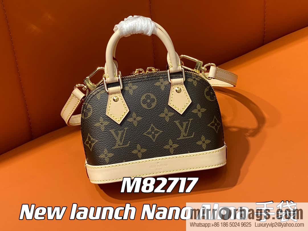 [Original single boutique] M82717 monogram mini shell bag series New launch Nano Alma handbag