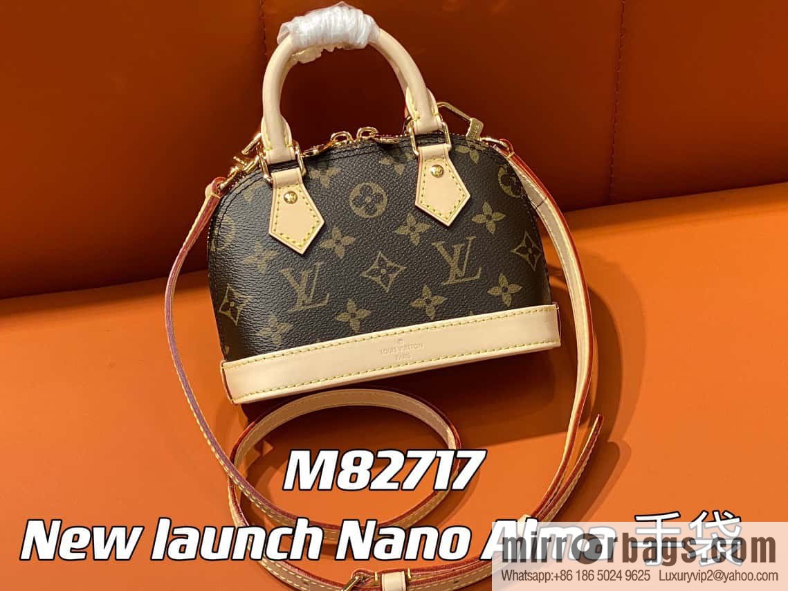[Original single boutique] M82717 monogram mini shell bag series New launch Nano Alma handbag