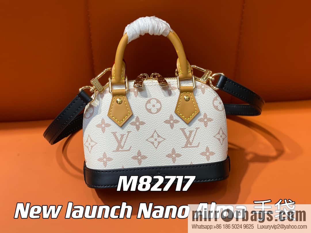 [Original single boutique] M82717 white flower mini shell bag series New launch Nano Alma handbag