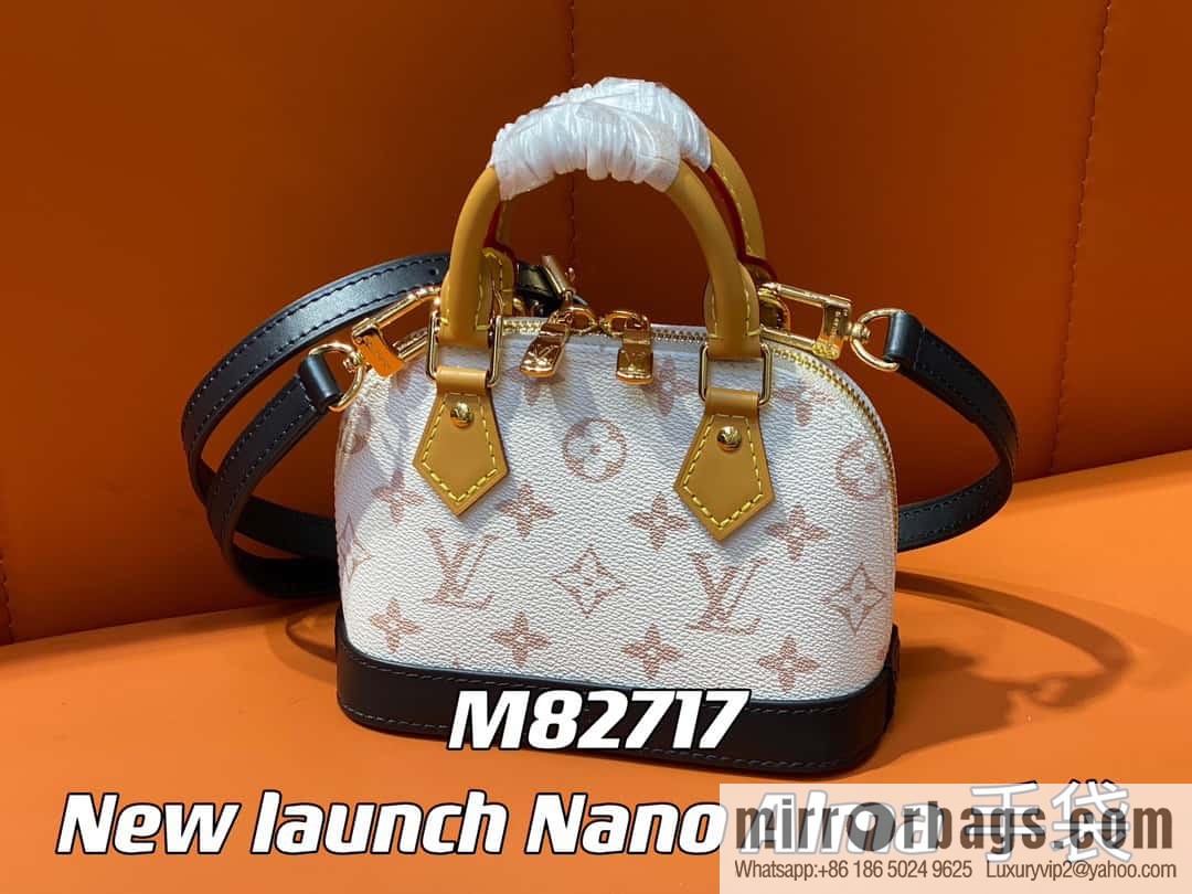 [Original single boutique] M82717 white flower mini shell bag series New launch Nano Alma handbag