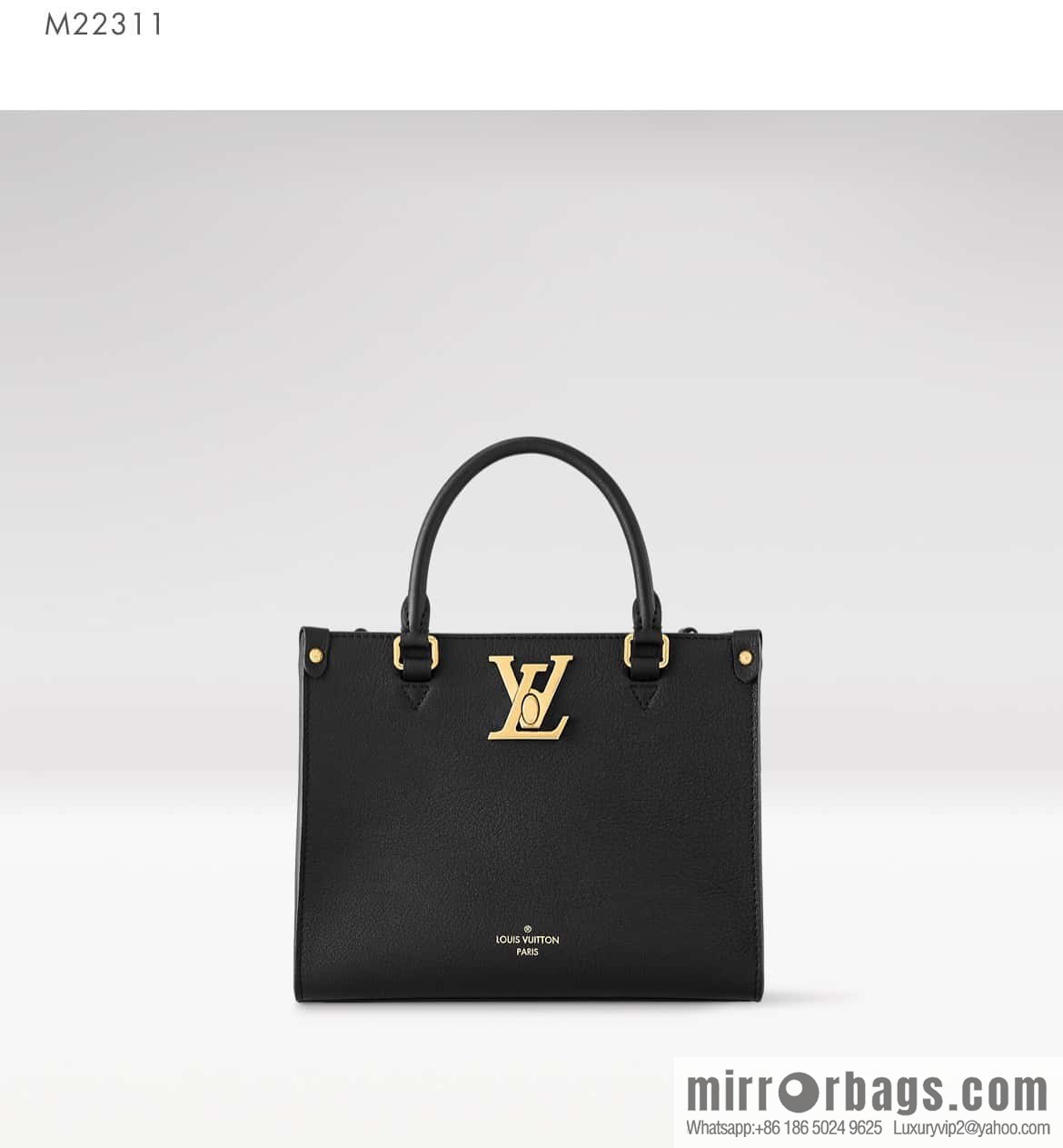 [Original order boutique] M22311 black full leather square bag series Lock & Go handbag M23637