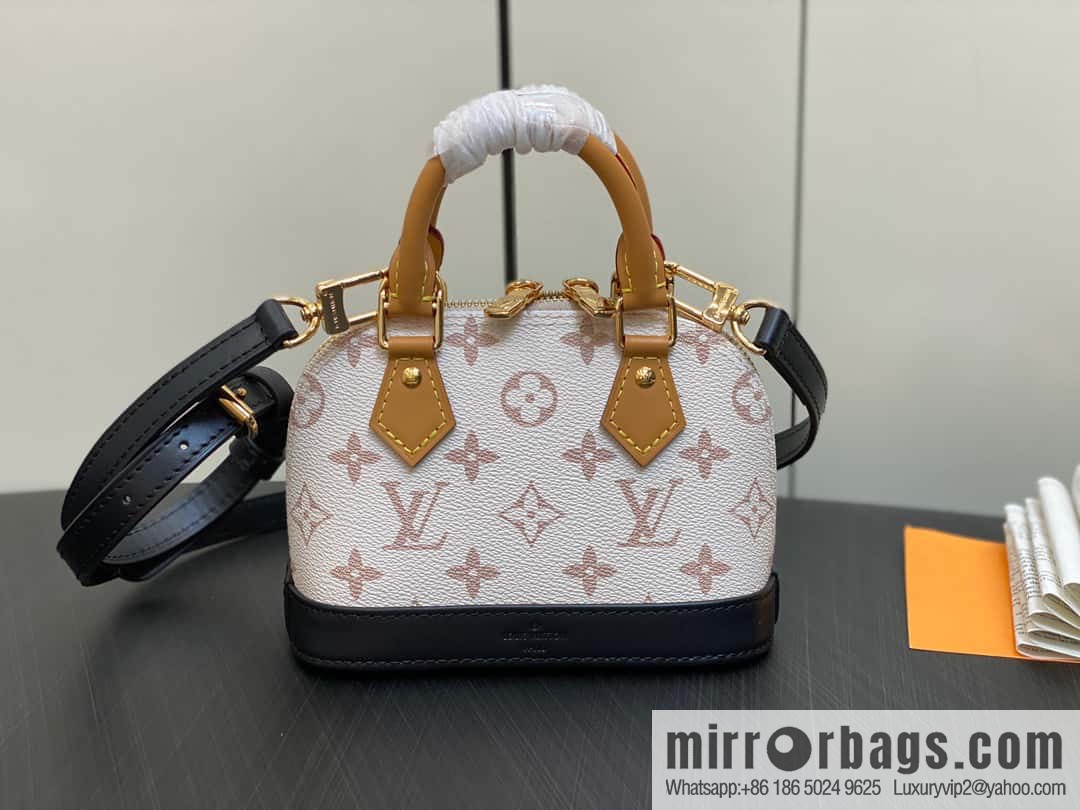 [Original single boutique] M82717 white flower mini shell bag series New launch Nano Alma handbag