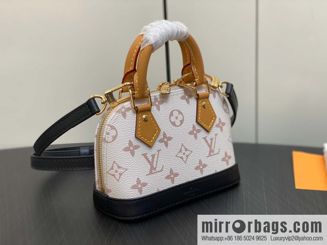 [Original single boutique] M82717 white flower mini shell bag series New launch Nano Alma handbag