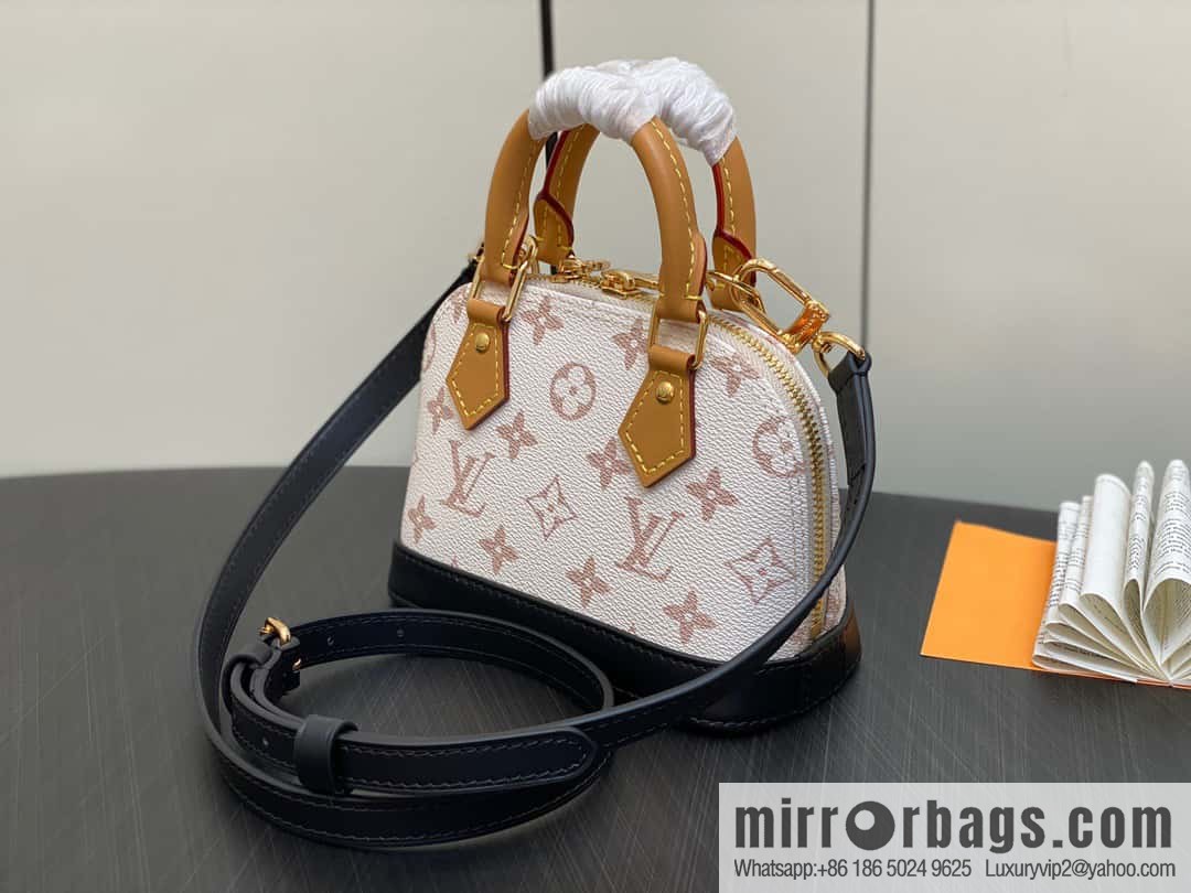 [Original single boutique] M82717 white flower mini shell bag series New launch Nano Alma handbag