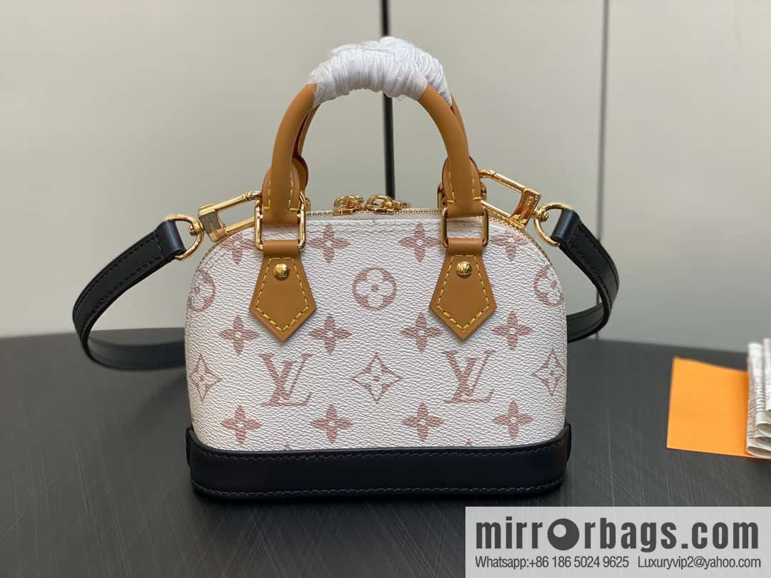 [Original single boutique] M82717 white flower mini shell bag series New launch Nano Alma handbag