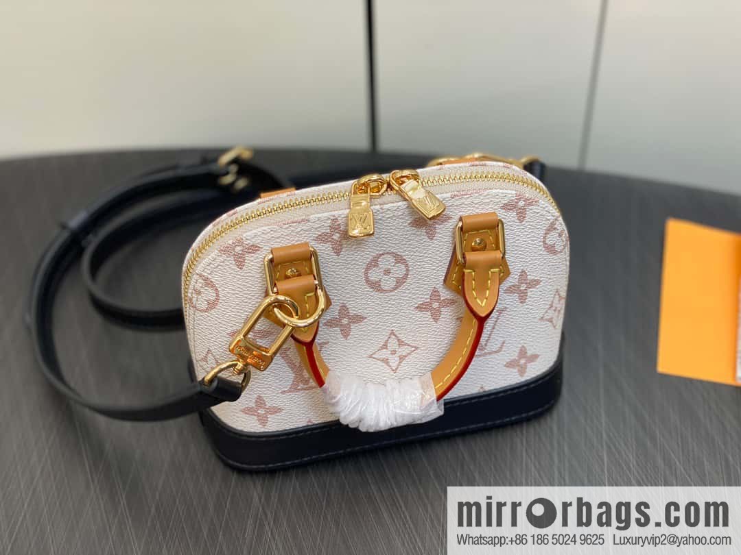 [Original single boutique] M82717 white flower mini shell bag series New launch Nano Alma handbag