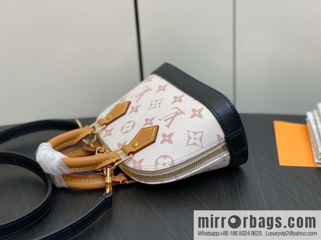 [Original single boutique] M82717 white flower mini shell bag series New launch Nano Alma handbag