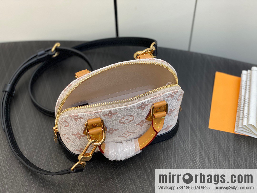 [Original single boutique] M82717 white flower mini shell bag series New launch Nano Alma handbag