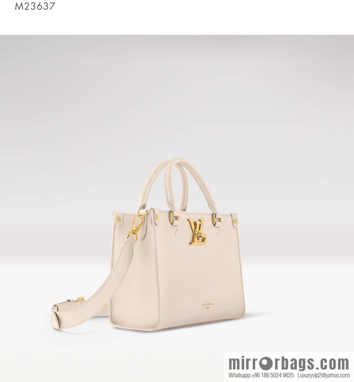 [Original order boutique] M23637 white, full leather square bag series Lock & Go handbag M22311