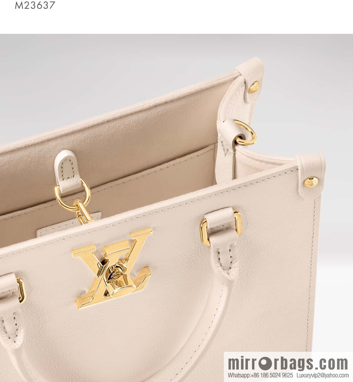 [Original order boutique] M23637 white, full leather square bag series Lock & Go handbag M22311