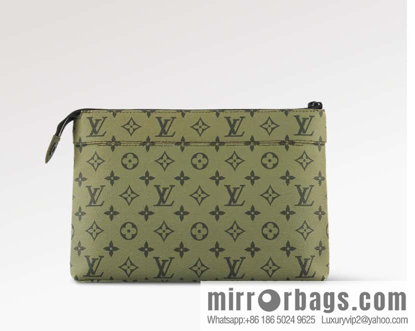 [Original order boutique] M82008 green flower clutch bag series Pochette Voyage Souple clutch bag Keepall Bandoulière 25 handbag