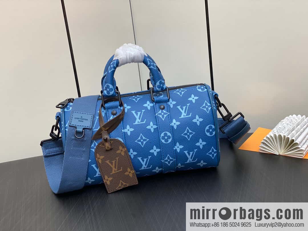[Original order boutique] M46803 Blue Flower, Men's Bag Pillow Bag Series KEEPALL BANDOULIZRE 25 Handbag