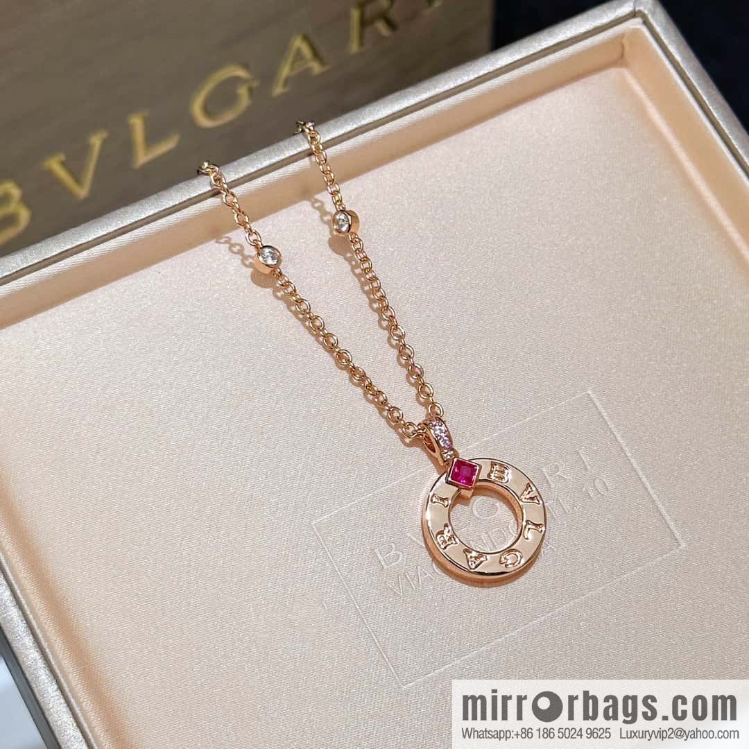 ❗️New ❗️ ☀ BVLGARI Red Diamond Round Cake Necklace  ☀️