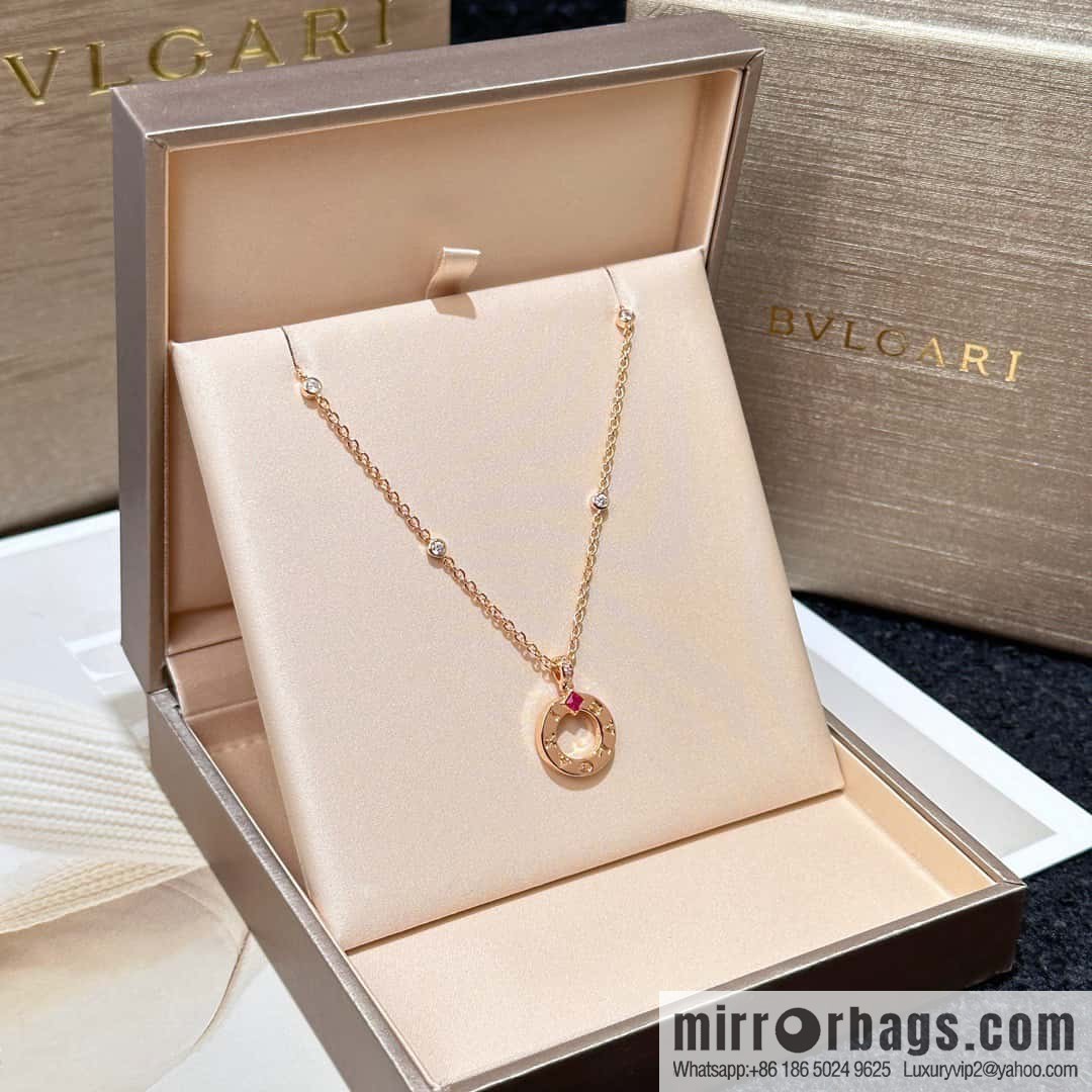 ❗️New ❗️ ☀ BVLGARI Red Diamond Round Cake Necklace  ☀️