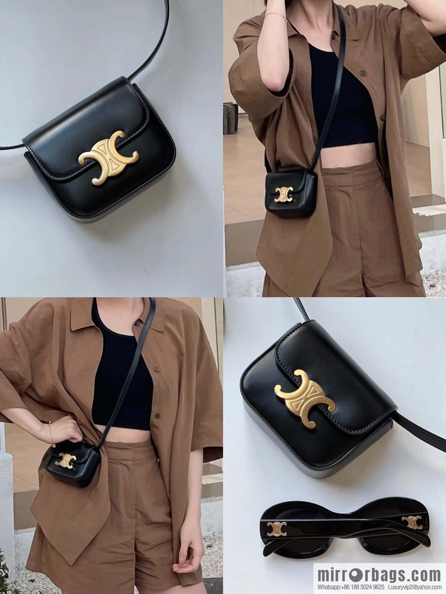 [Premium quality, all-steel hardware 】 𝗖𝗘𝗟𝗜𝗡𝗘 | 𝗧𝗥𝗜𝗢𝗠𝗣𝗛𝗘 𝗠𝗜𝗡𝗜 Arc de Triomphe mini crossbody bag model: 101513