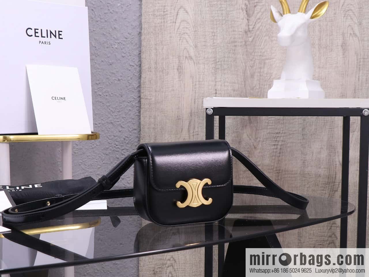 [Premium quality, all-steel hardware 】 𝗖𝗘𝗟𝗜𝗡𝗘 | 𝗧𝗥𝗜𝗢𝗠𝗣𝗛𝗘 𝗠𝗜𝗡𝗜 Arc de Triomphe mini crossbody bag model: 101513