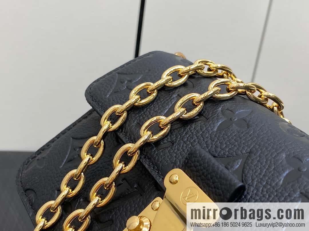 [Original single boutique] M82637 black full leather embossed chain bag series Wallet On Chain Metis chain strap handbag M82836 82637