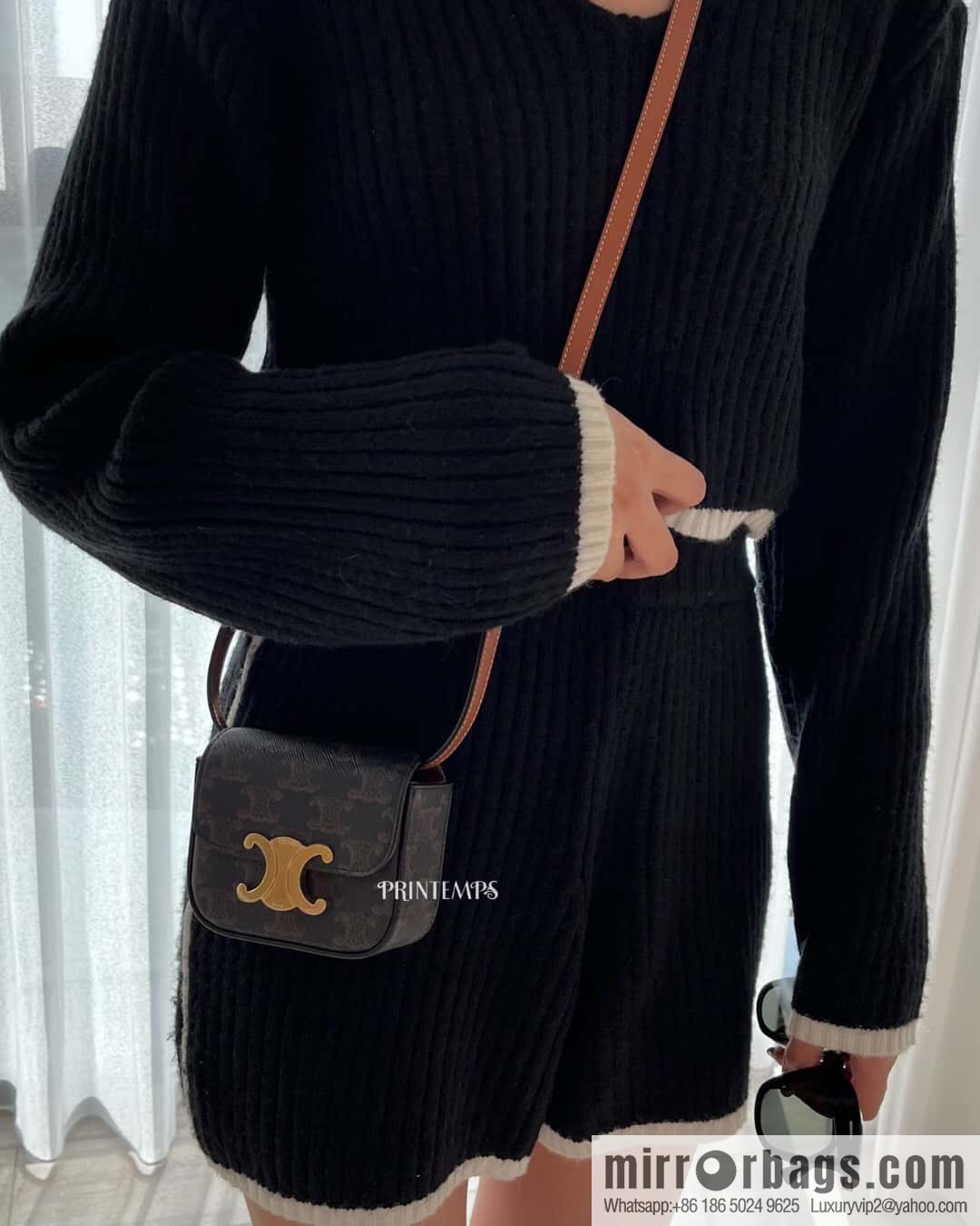 [Premium quality, all-steel hardware 】 𝗖𝗘𝗟𝗜𝗡𝗘 | 𝗧𝗥𝗜𝗢𝗠𝗣𝗛𝗘 𝗠𝗜𝗡𝗜 Arc de Triomphe mini crossbody bag model: 101513