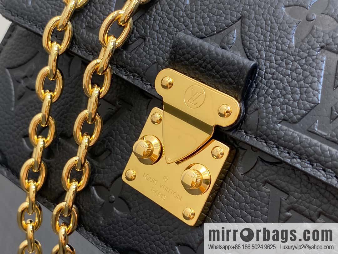 [Original single boutique] M82637 black full leather embossed chain bag series Wallet On Chain Metis chain strap handbag M82836 82637
