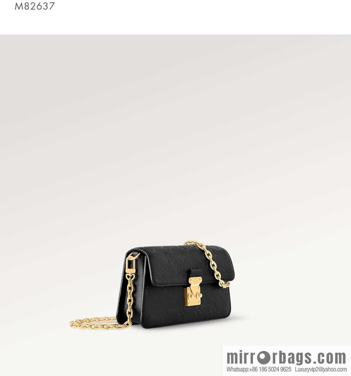 [Original single boutique] M82637 black full leather embossed chain bag series Wallet On Chain Metis chain strap handbag M82836 82637