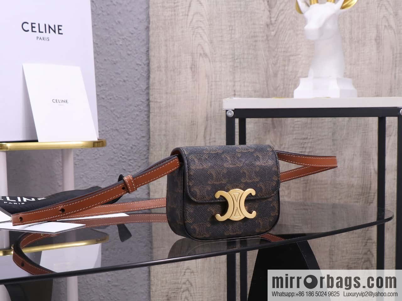 [Premium quality, all-steel hardware 】 𝗖𝗘𝗟𝗜𝗡𝗘 | 𝗧𝗥𝗜𝗢𝗠𝗣𝗛𝗘 𝗠𝗜𝗡𝗜 Arc de Triomphe mini crossbody bag model: 101513