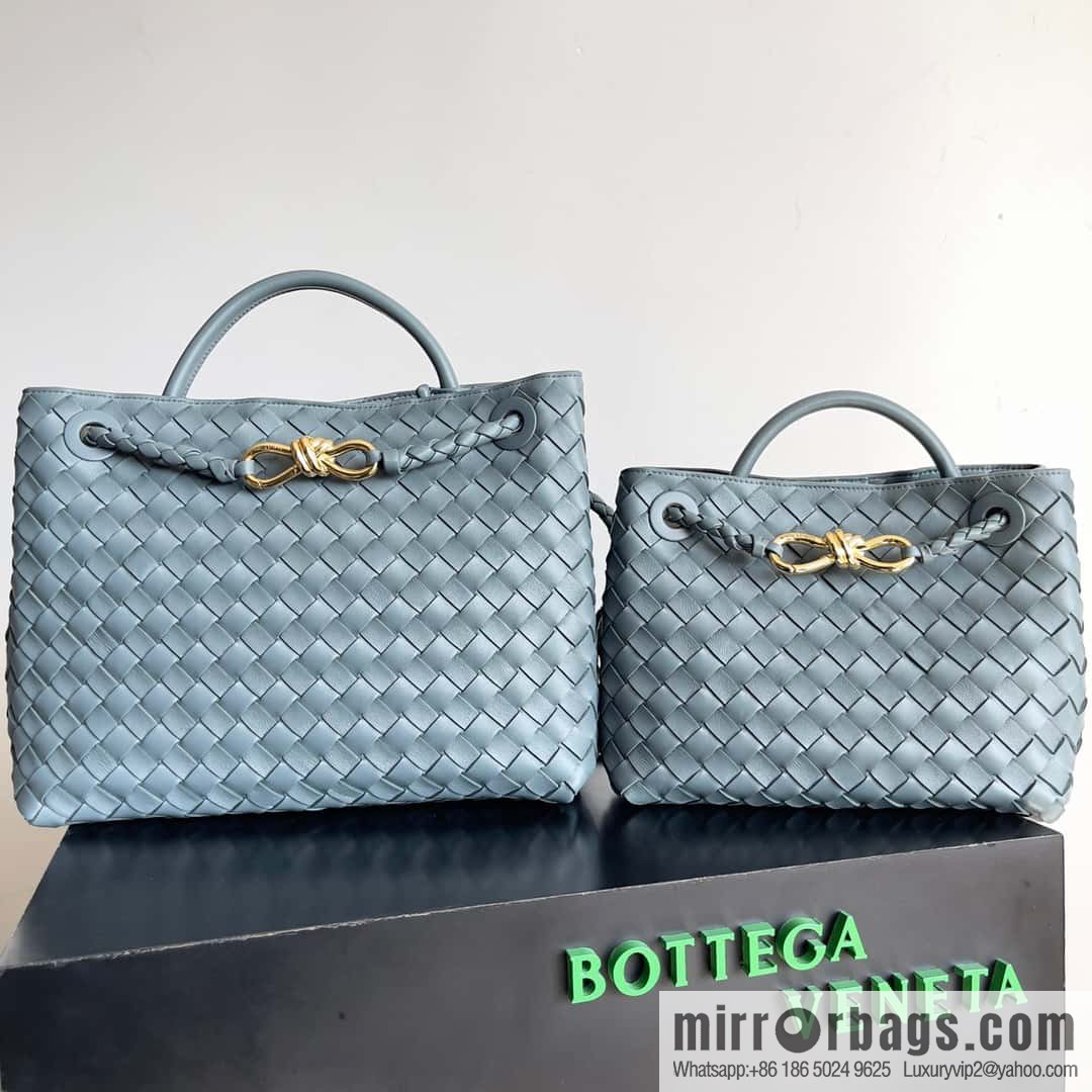 BV Bottega Veneta2023 New Andiamo woven handbag, medium, model number: 743572 slate gray