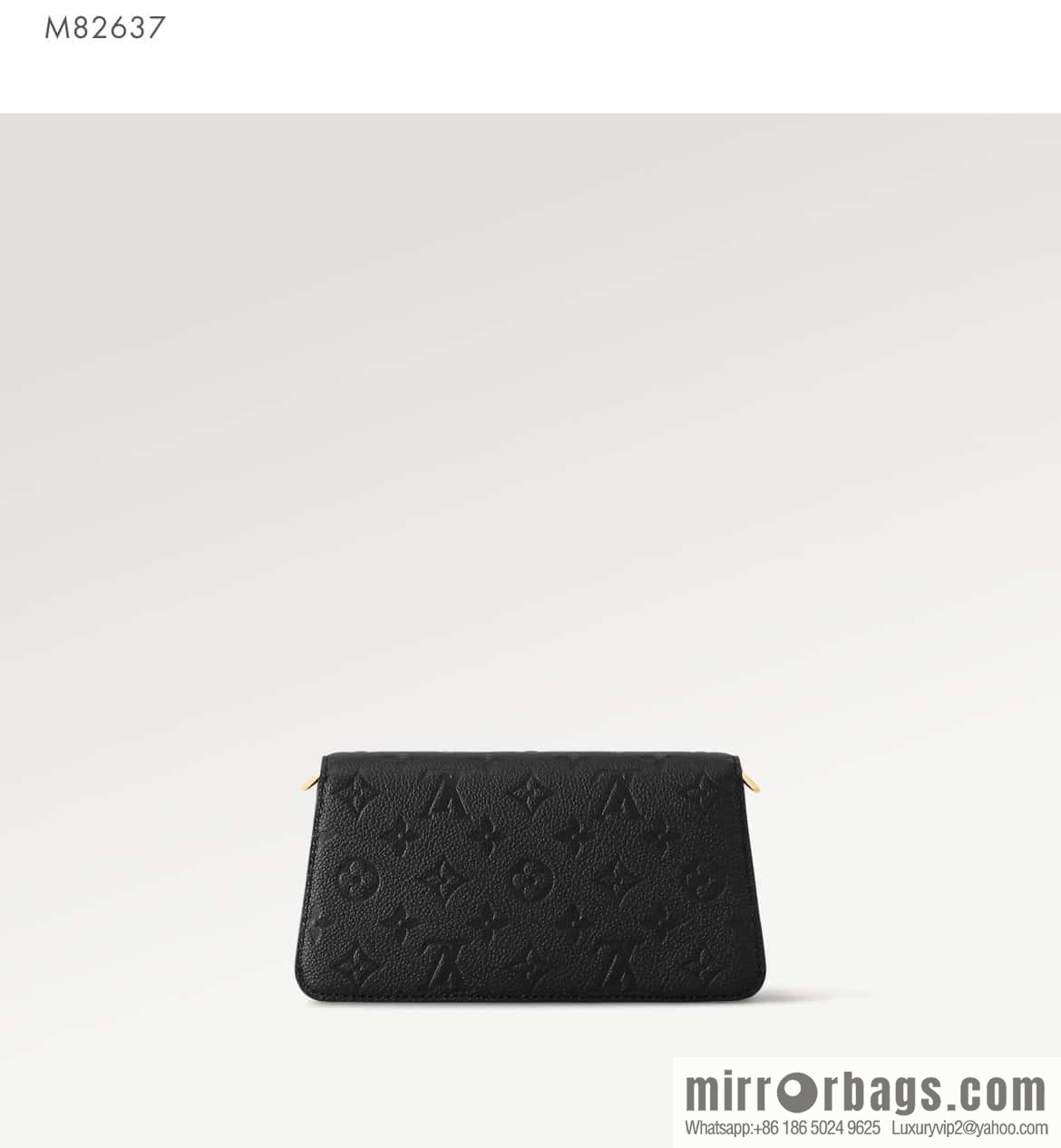 [Original single boutique] M82637 black full leather embossed chain bag series Wallet On Chain Metis chain strap handbag M82836 82637