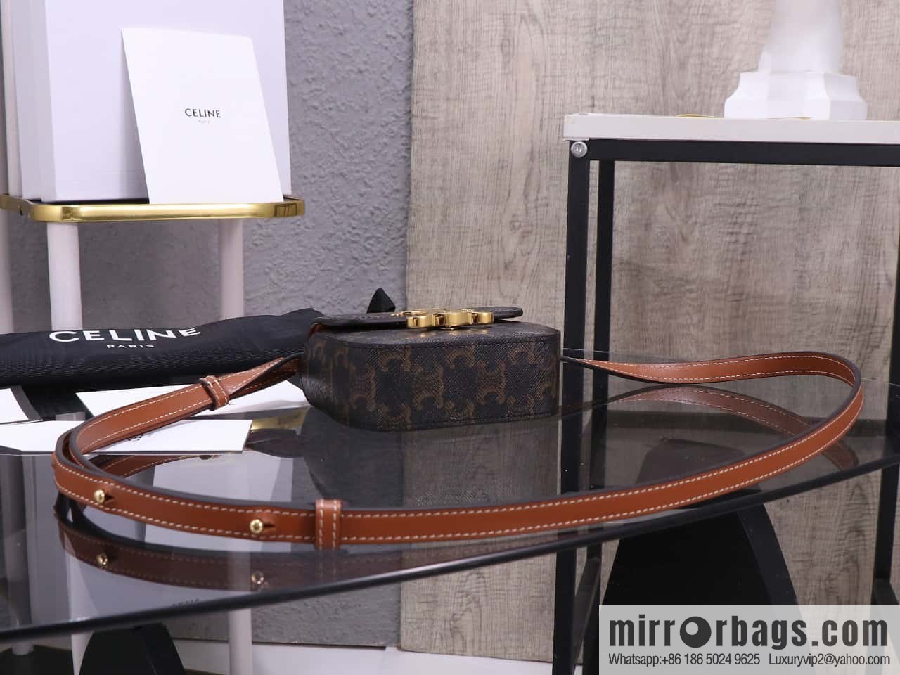 [Premium quality, all-steel hardware 】 𝗖𝗘𝗟𝗜𝗡𝗘 | 𝗧𝗥𝗜𝗢𝗠𝗣𝗛𝗘 𝗠𝗜𝗡𝗜 Arc de Triomphe mini crossbody bag model: 101513