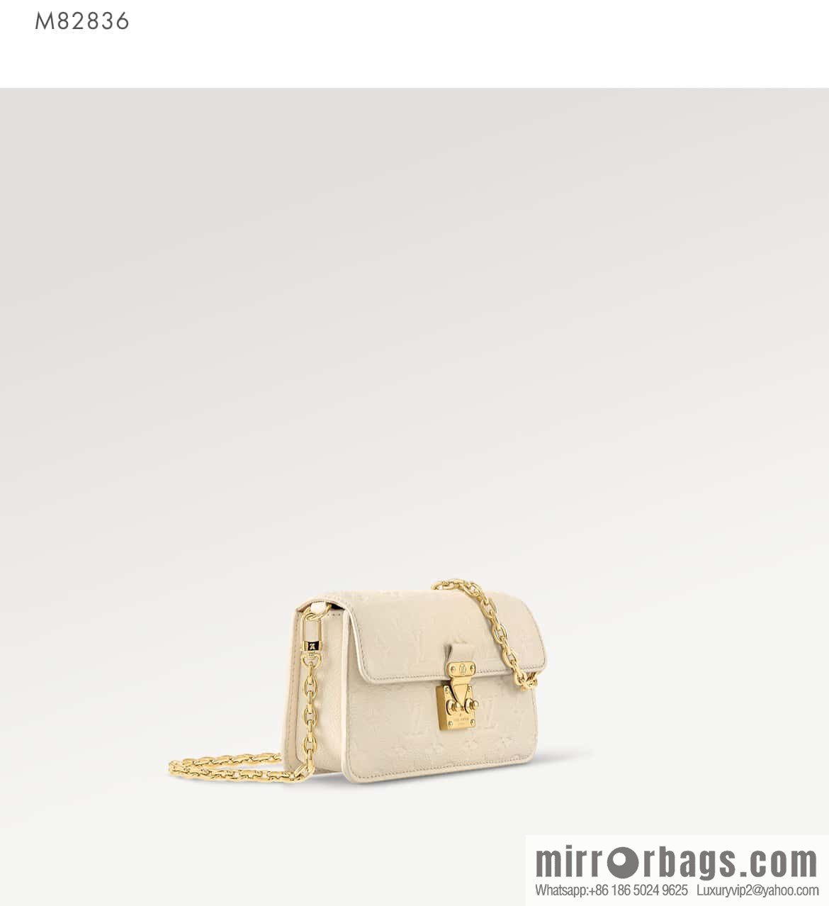 [Original order boutique] M82636 white full leather embossed chain bag series Wallet On Chain Metis chain strap handbag M82836 82637