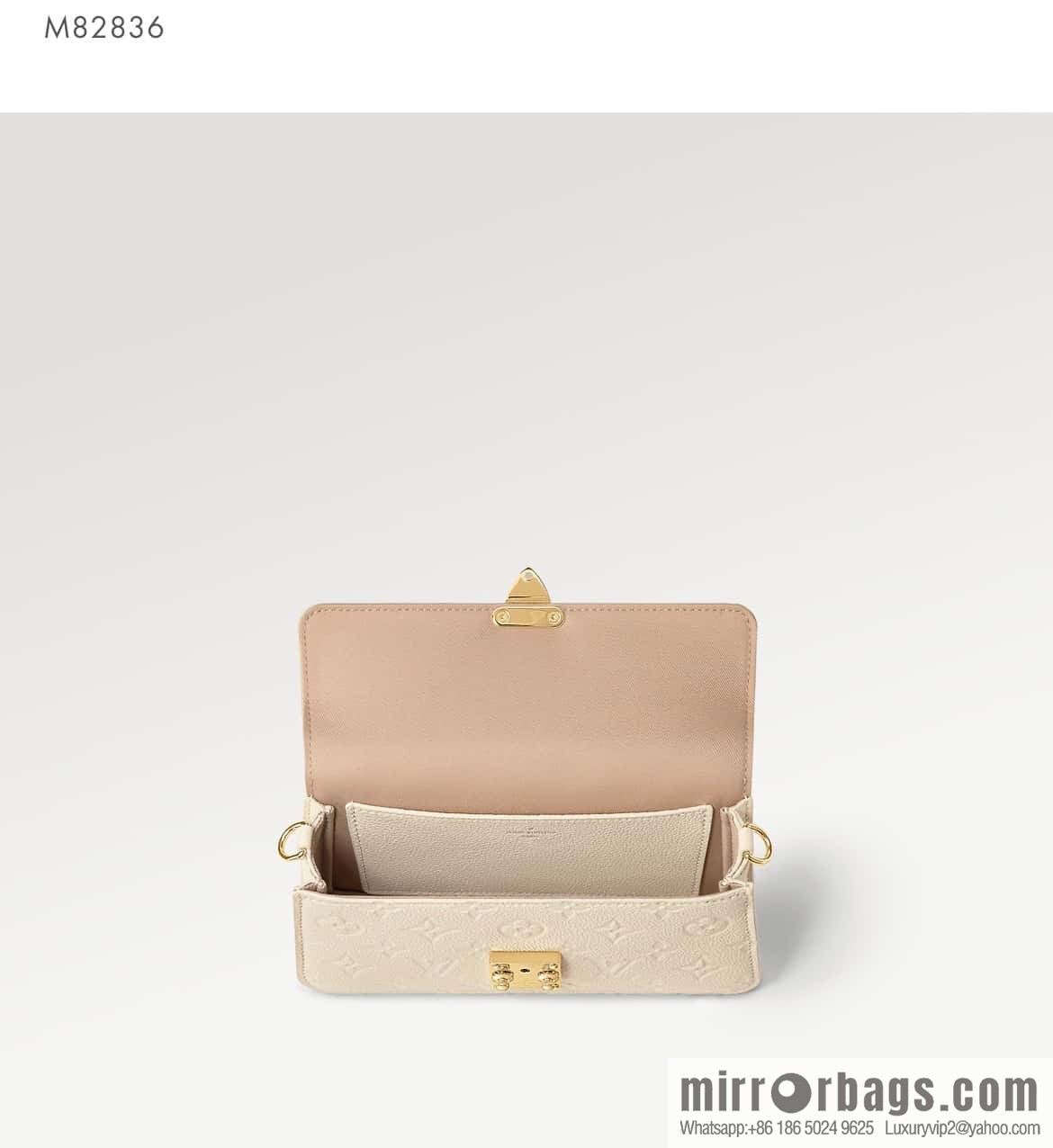 [Original order boutique] M82636 white full leather embossed chain bag series Wallet On Chain Metis chain strap handbag M82836 82637