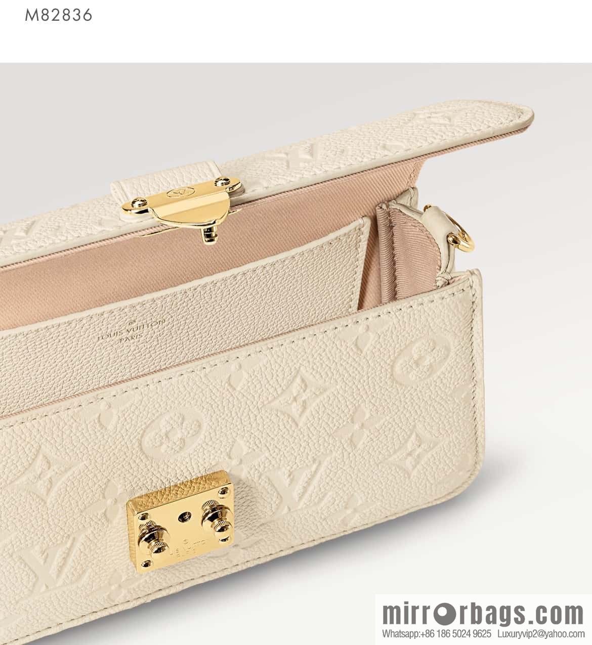[Original order boutique] M82636 white full leather embossed chain bag series Wallet On Chain Metis chain strap handbag M82836 82637