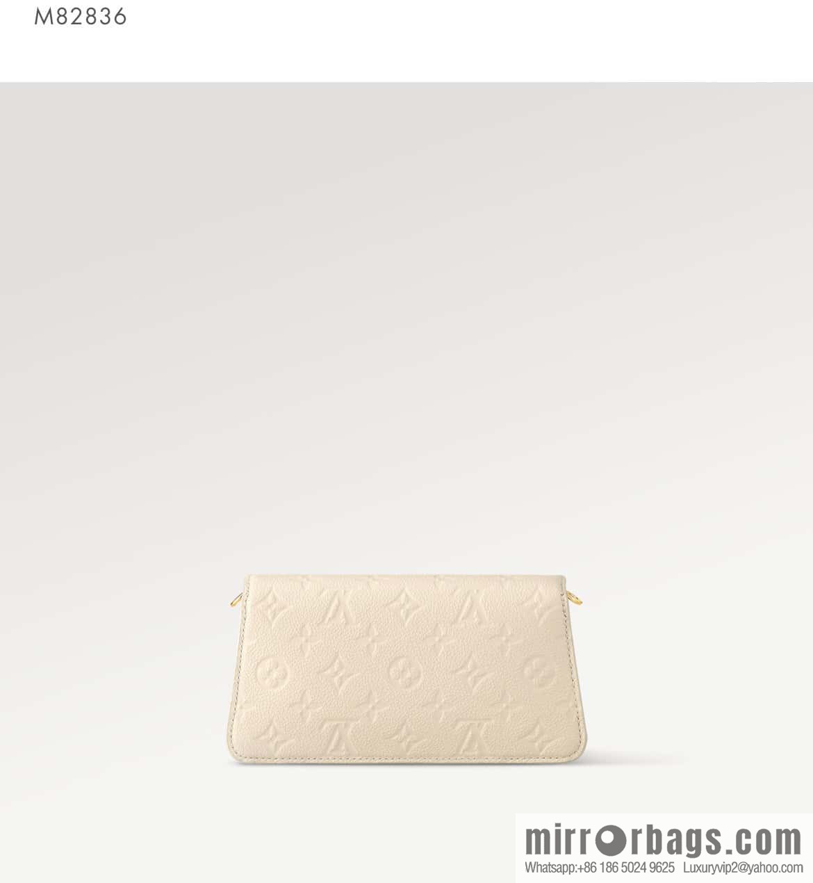 [Original order boutique] M82636 white full leather embossed chain bag series Wallet On Chain Metis chain strap handbag M82836 82637