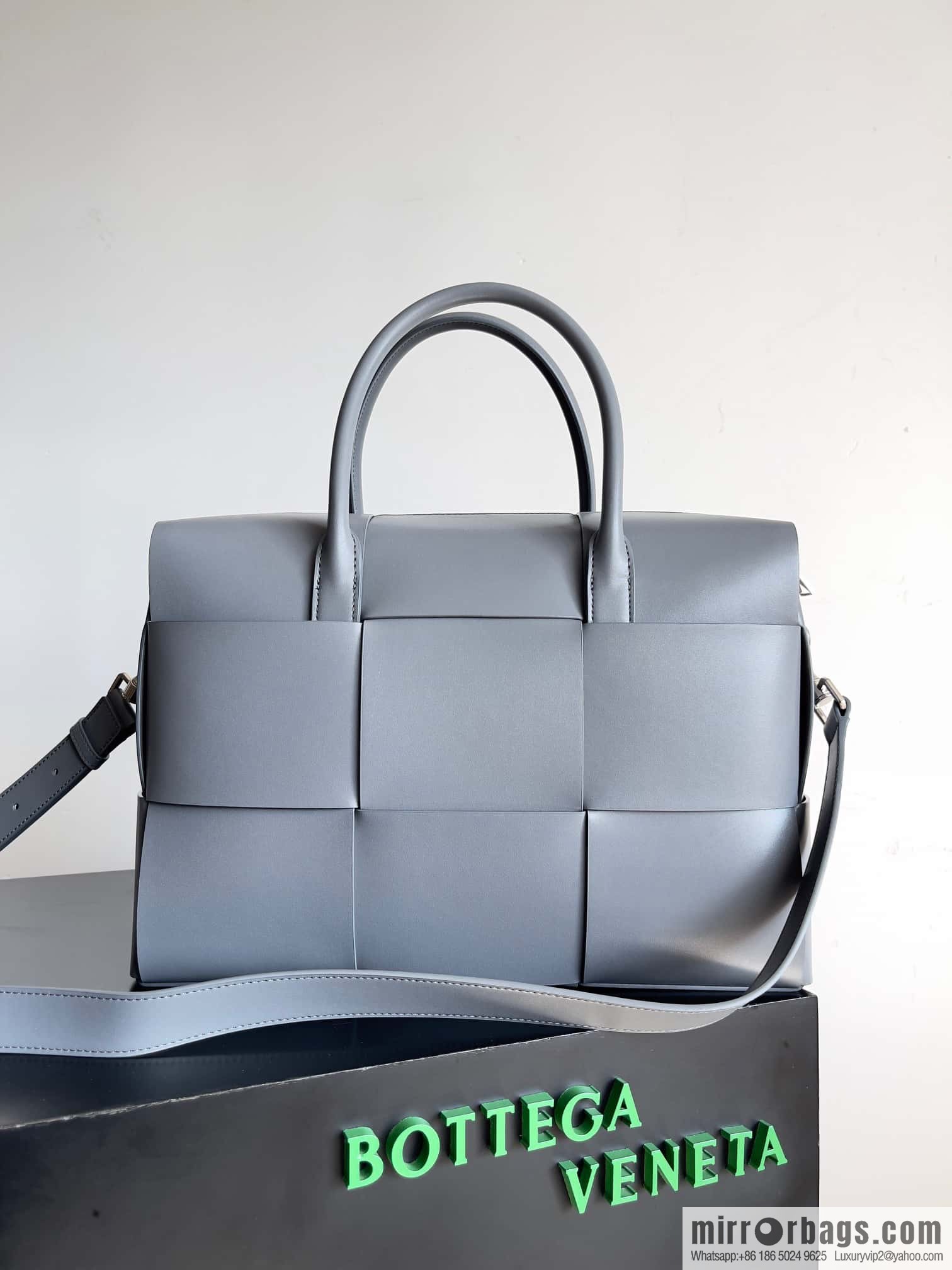 Bottega Veneta large woven men's briefcase model number: 746358 lightning gray