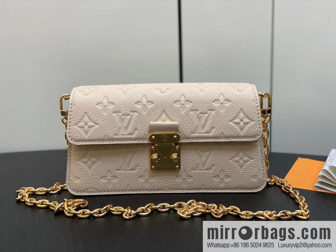 [Original order boutique] M82636 white full leather embossed chain bag series Wallet On Chain Metis chain strap handbag M82836 82637