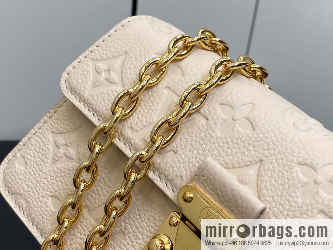 [Original order boutique] M82636 white full leather embossed chain bag series Wallet On Chain Metis chain strap handbag M82836 82637
