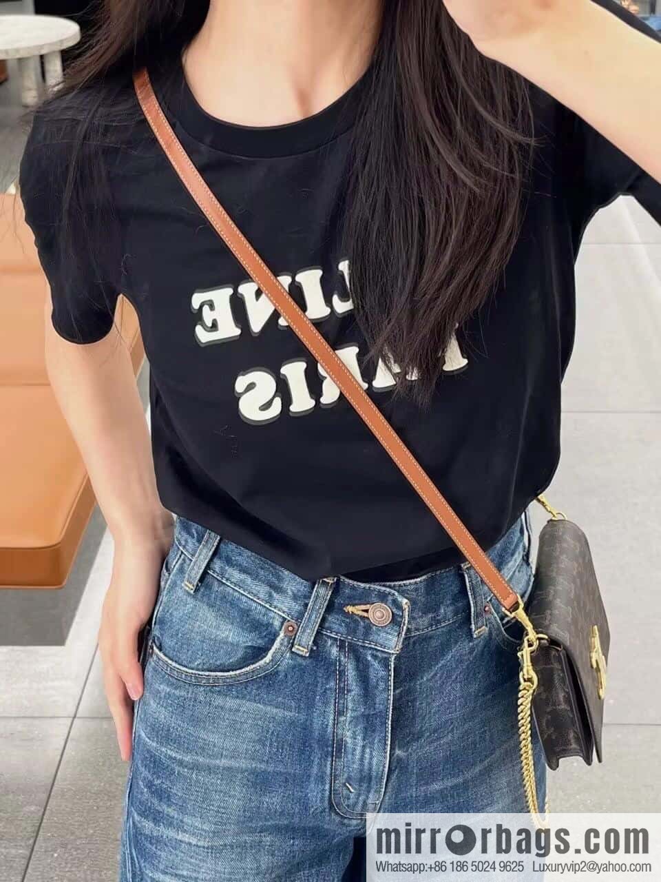 [Premium quality, all steel hardware] CELIN_E~ New monogram Multi Pochette Triomphe handbag, model: 100972