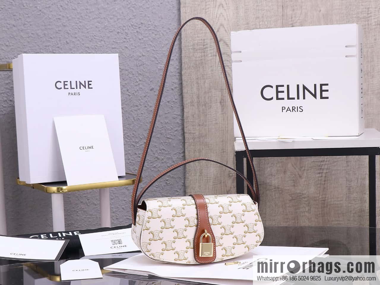[Premium quality, all-steel hardware 】 𝗖𝗘𝗟𝗜𝗡𝗘 | 𝗧𝗔𝗕𝗢𝗨 𝗖𝗟𝗨𝗧𝗖𝗛 𝗕𝗮𝗴 padlock bag, model: 101593