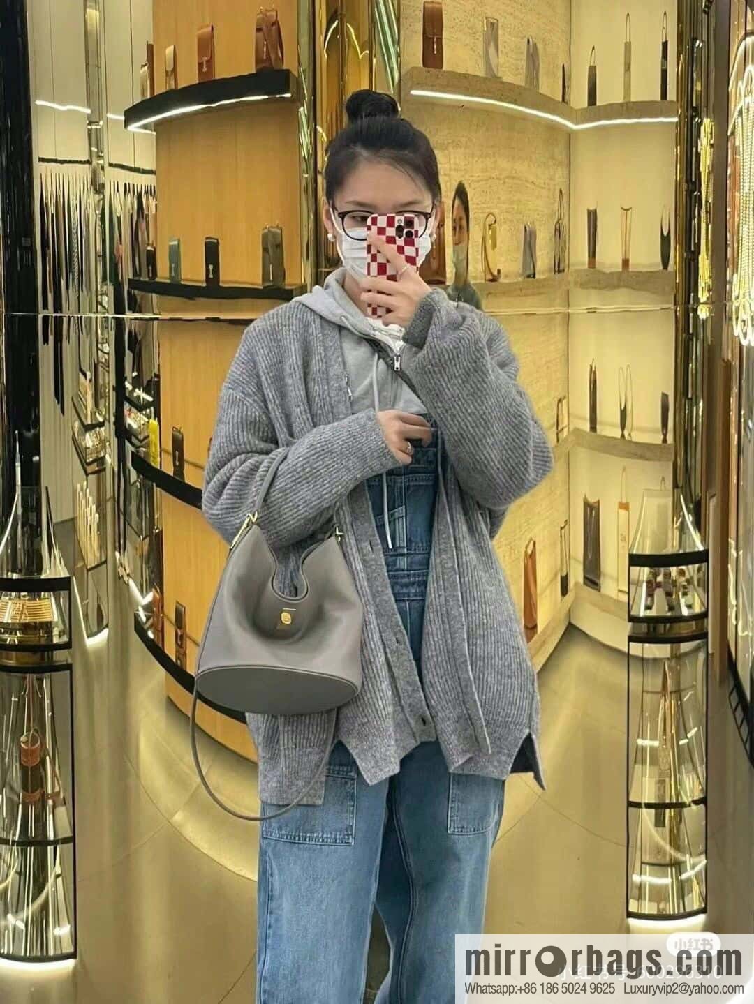 [Premium quality, all steel hardware] CELINE Bucket 16 calfskin bucket bag No.: 195573