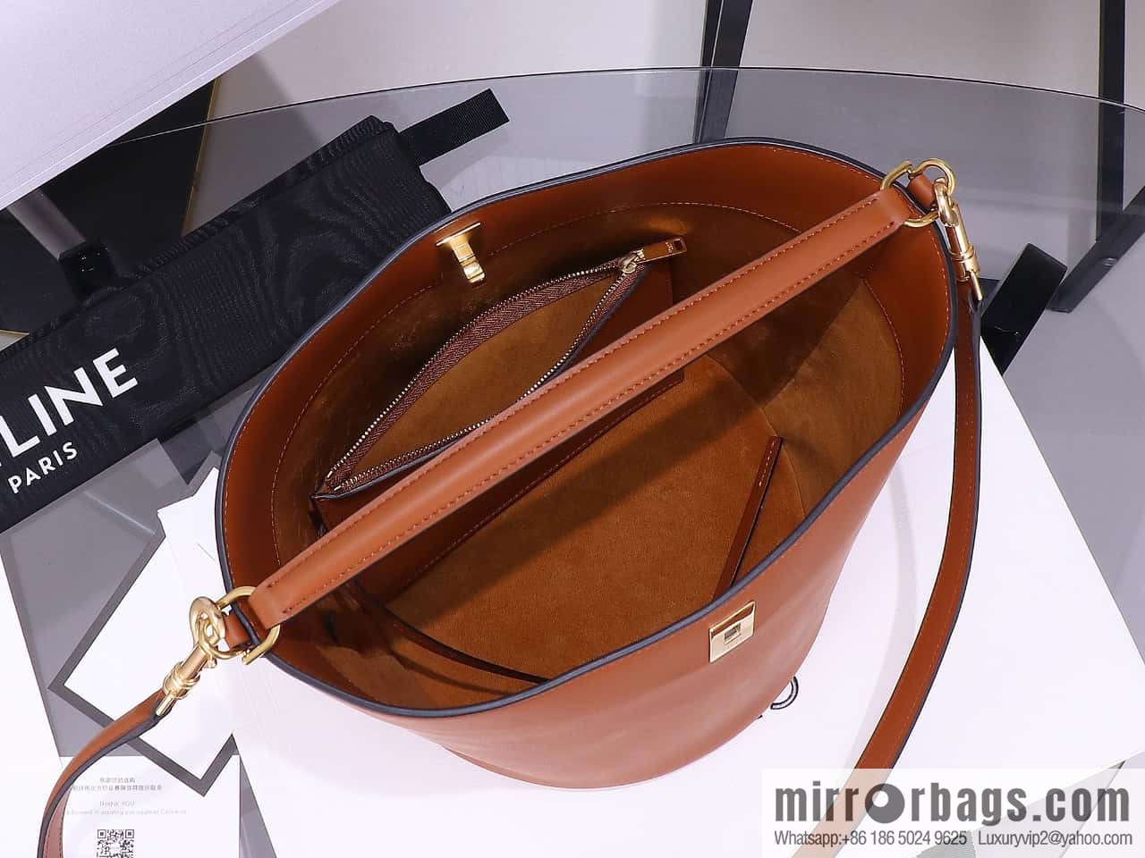 [Premium quality, all steel hardware] CELINE Bucket 16 calfskin bucket bag No.: 195573