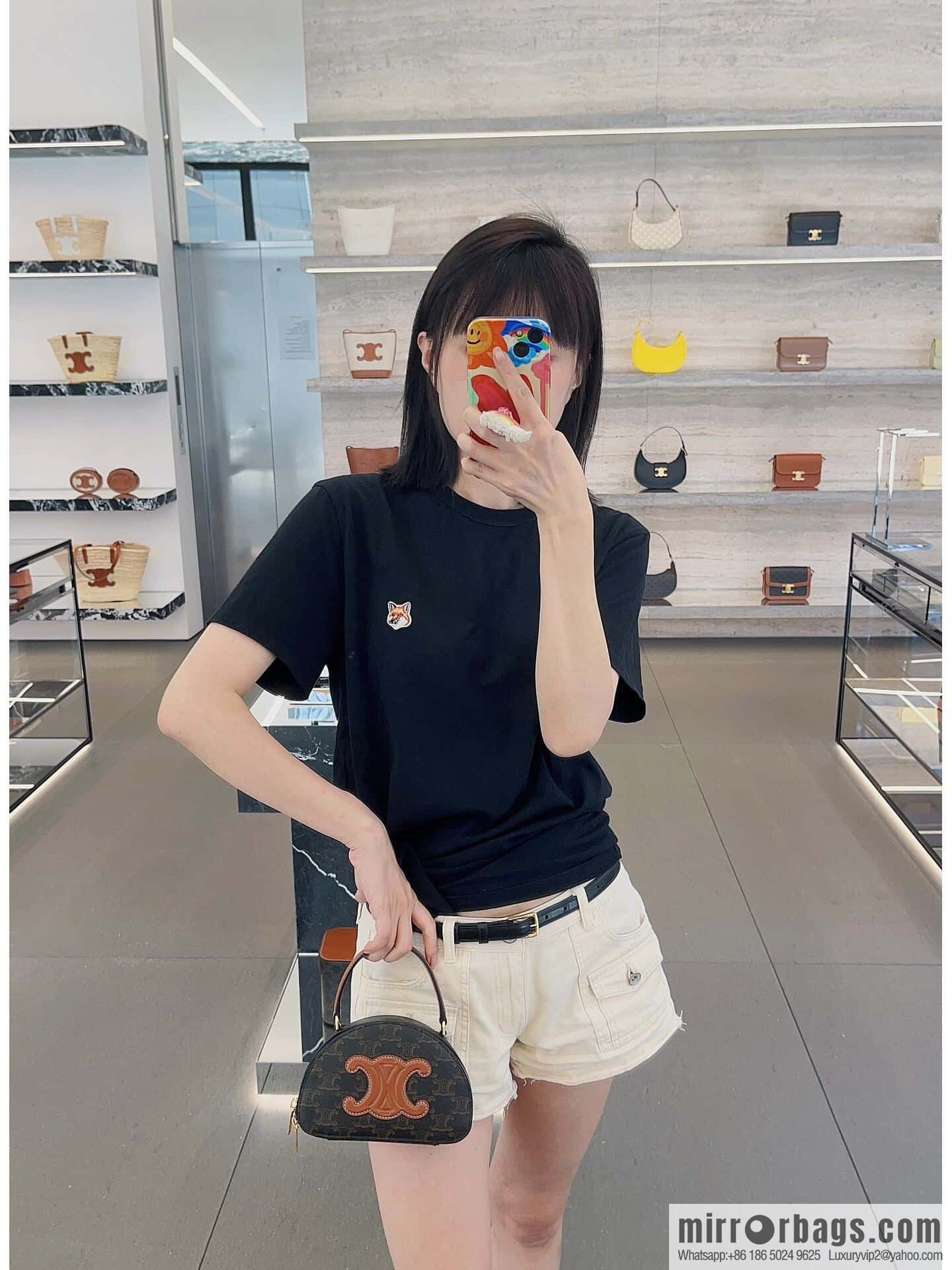 [Premium quality, all-steel hardware] logo printed cow leather (fabric) half-moon bag, yellow-brown, number: 101642ECM.04LU