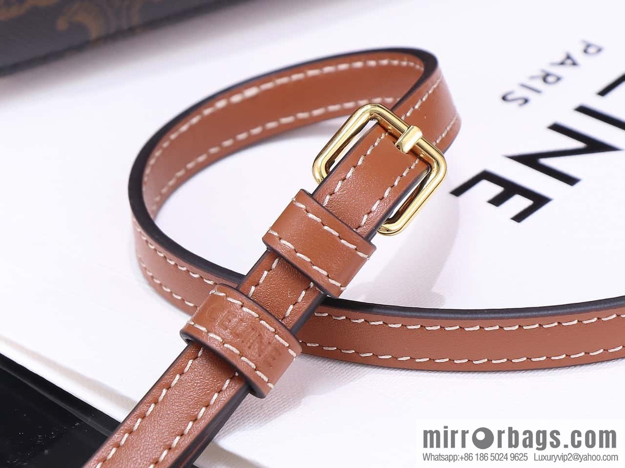 [Premium quality, all-steel hardware] logo printed cow leather (fabric) half-moon bag, yellow-brown, number: 101642ECM.04LU